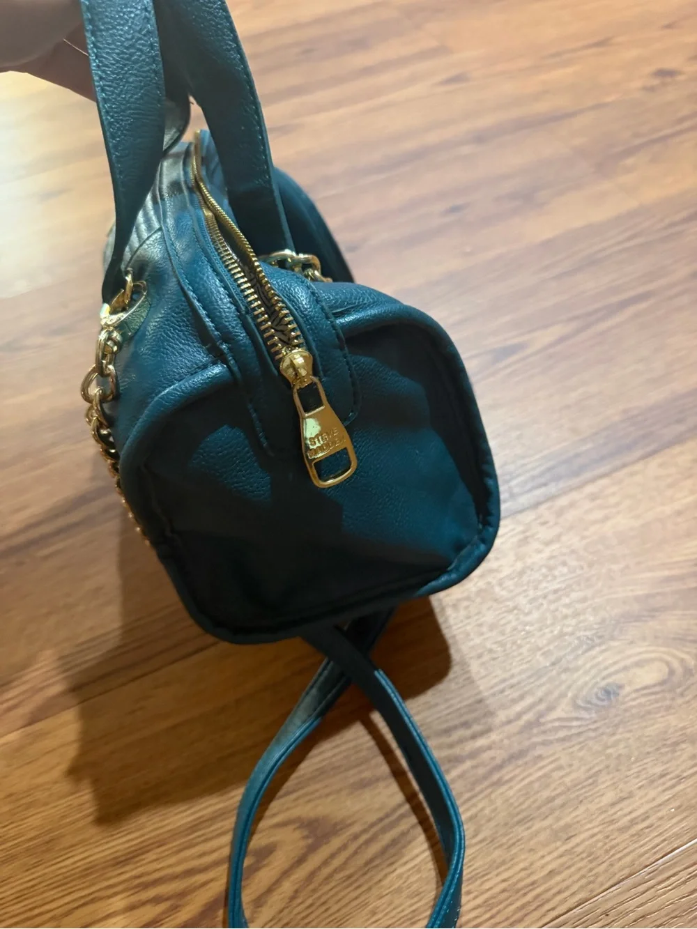 Steve Madden Teal Satchel with Gold Hardware